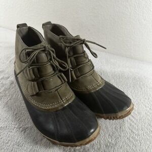 Sorel Out N About Rain Boots Women's Size 10 Nori Green